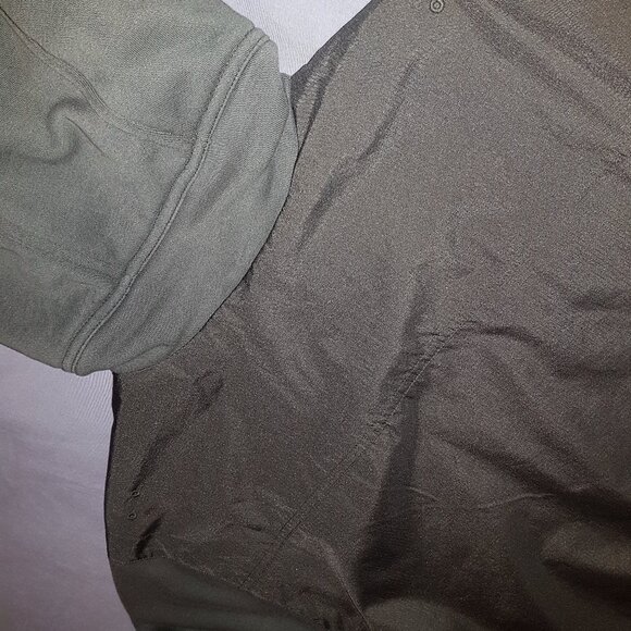 Jordan Letterman Button Up Varsity Hoodie 2 Tone Black Fleece + Poly Body XL - Picture 10 of 16